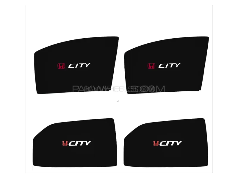 Premium Quality Honda City  2009-2021 Sunshades | Blinders With Logo 4pc set Image-1