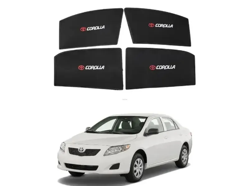 Premium Quality Toyota Corolla Sunshade |  Blinders With Logo Model-2008-2012