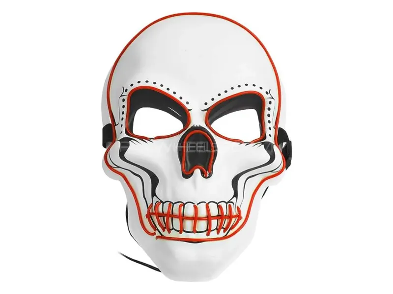 Universal Devil Head Neon Halloween Mask Led Purge Mask 3 Lighting Modes For Costplay 1 Pc Orange Image-1