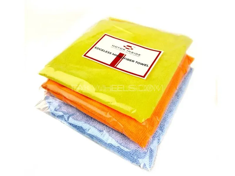 Edge-less Microfiber Towel 40 X 40 Multicolor Pack Of 3 Image-1