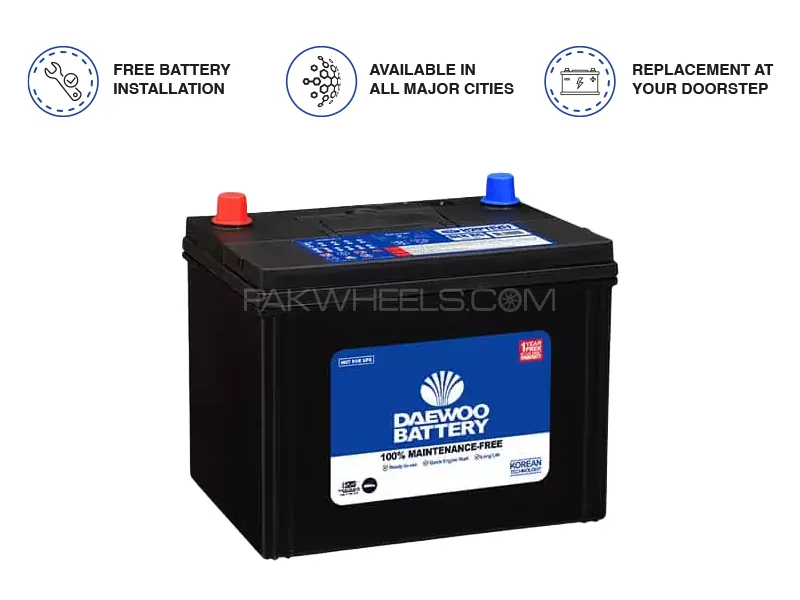 Daewoo Battery DLS/RS-85 - 70 Ampere Car Battery Image-1
