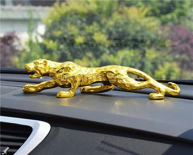 Car Dashboard Decoration Jaguar Golden Car Automobile Interior Dashboard Image-1