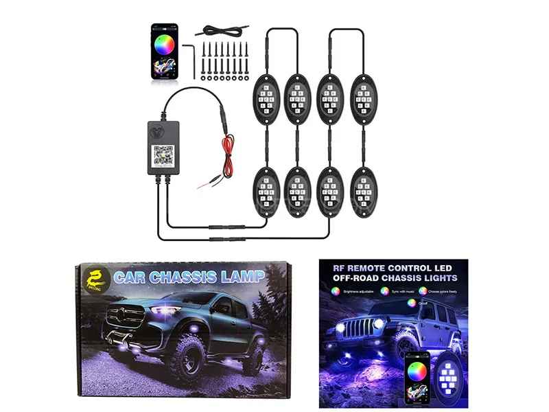 Colorful RGB 12V LED Car Underglow Light Kit Chassis Ambient Lamp With App Image-1