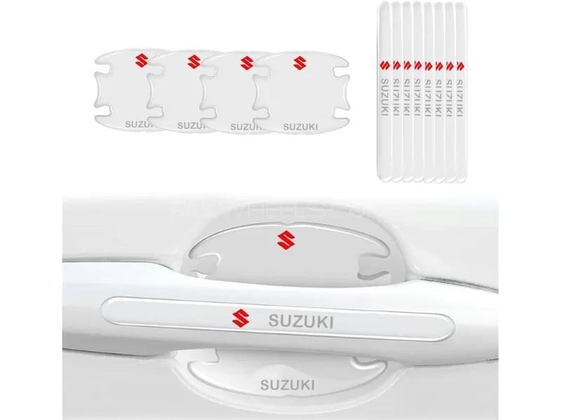 8 Pcs Car Door Handle Door Bowl Protector Transparent Stickers For Suzuki Image-1