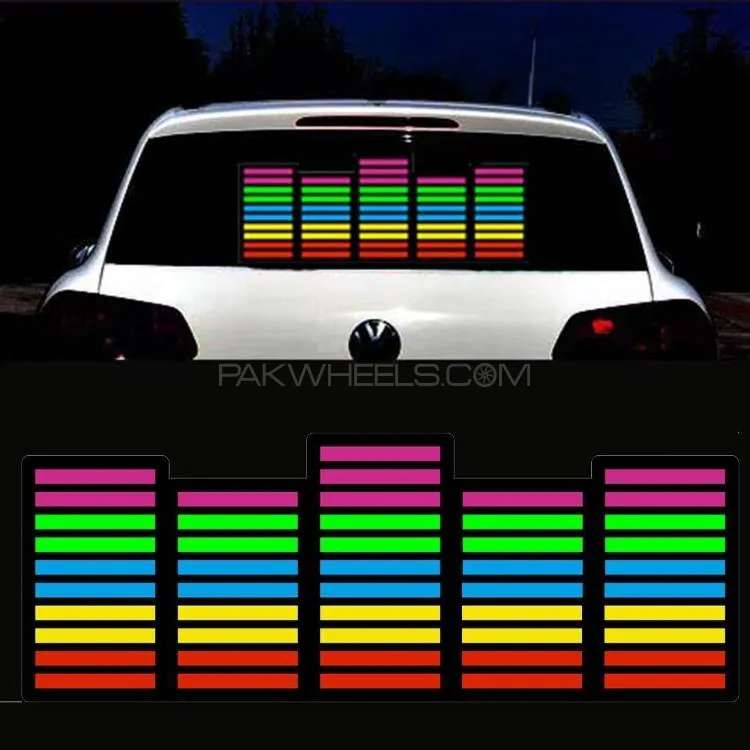 Equalizer Rhythm LED Car Window Sticker Windshield Electric Safety Decal Decoration Sticker Auto 1pc Image-1