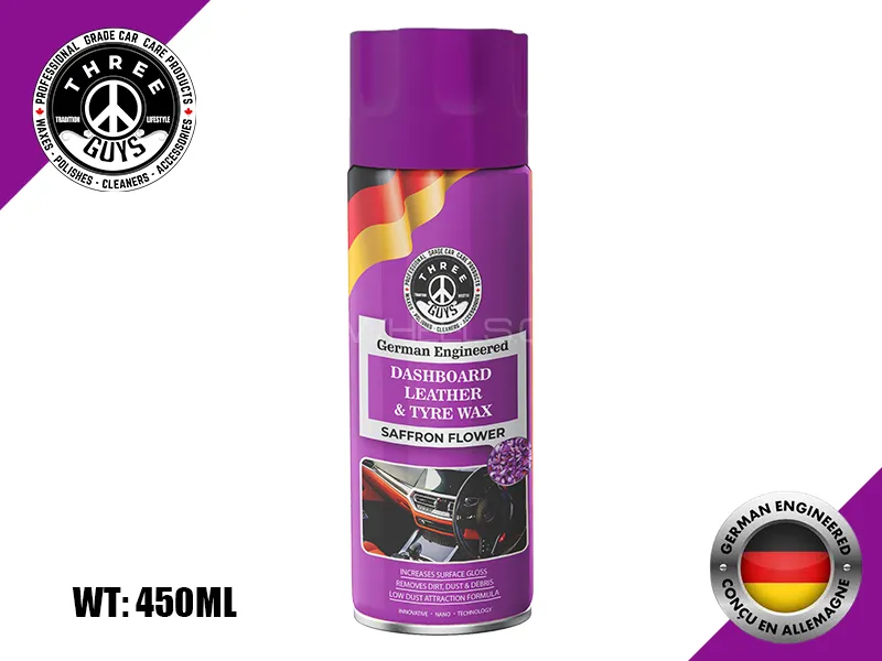  Three Guys Dashboard Leather & Tyre Wax Saffron Flower - 450ml Image-1