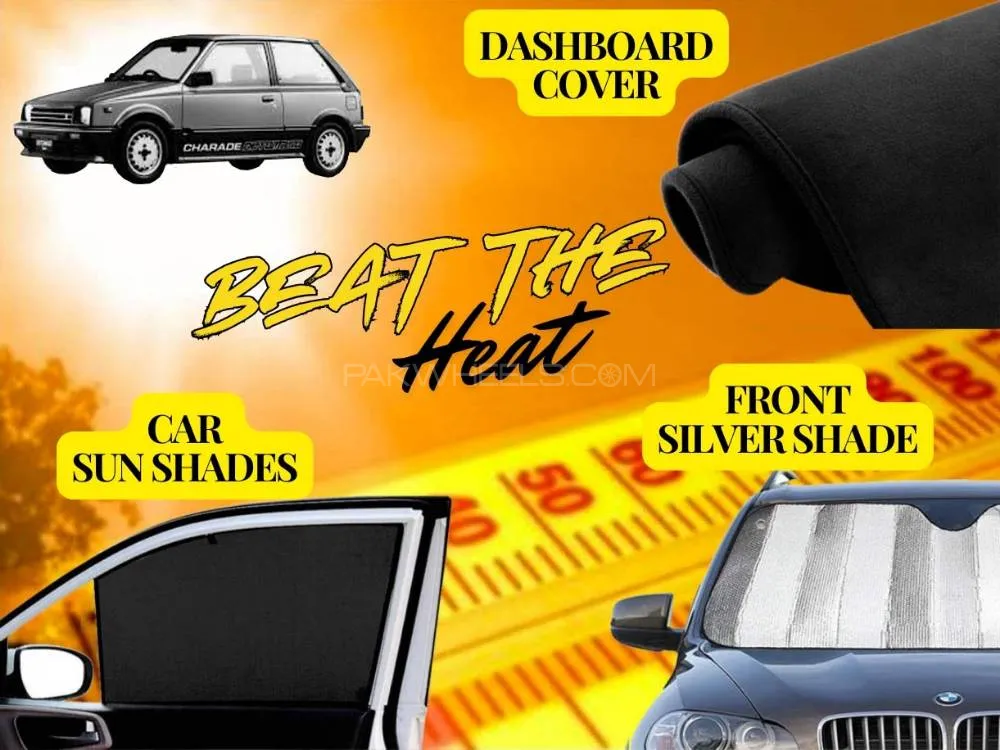 Charade 1984 - 86 Summer Package | Dashboard Cover | Foldable Sun Shades | Front Silver Shade