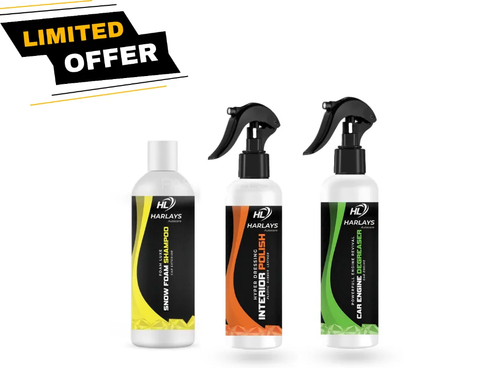 Harley Care Bundle of 3 | Snow Foam Shampoo | Interior Polish | Engine Degreaser | 400ml Image-1