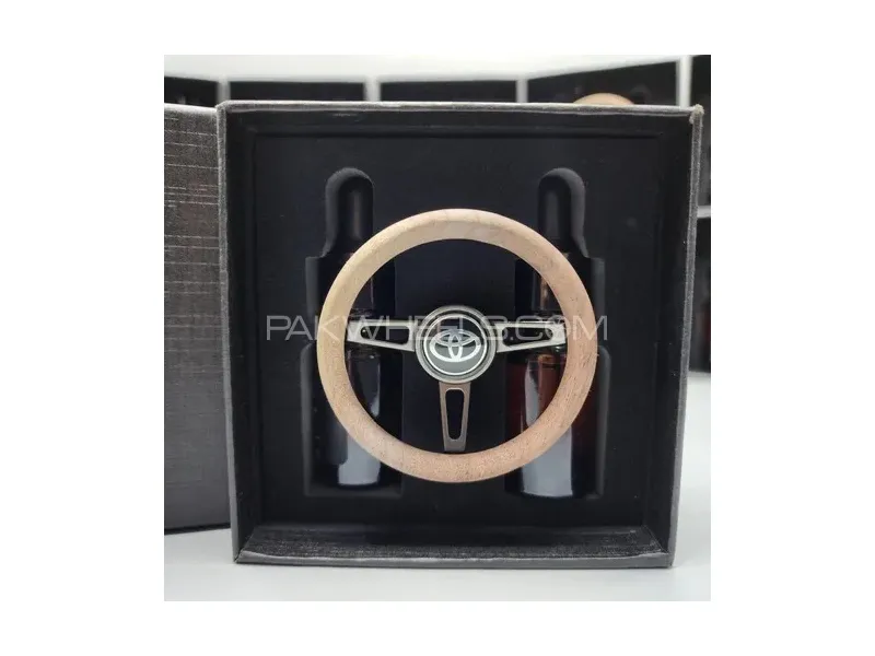 Toyota Mini Steering Wheel Car perfume Long lasting Fragrance For AC Grill Circle Shape  Image-1