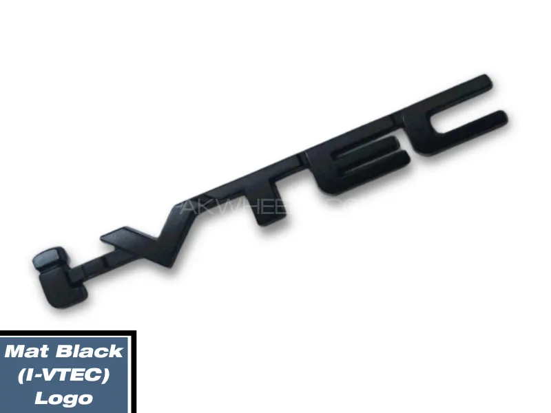 Mat Black I-VTEC Badge Emblem 3D Chrome Logo Car Sticker | 3D I-VTEC Logo Metal Emblem Badge Image-1