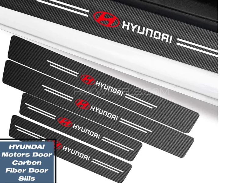 HYUNDAI Car Door Sills Carbon Fiber Protector | Door Sills Cover Panel Sticker | HYUNDAI Door Sills