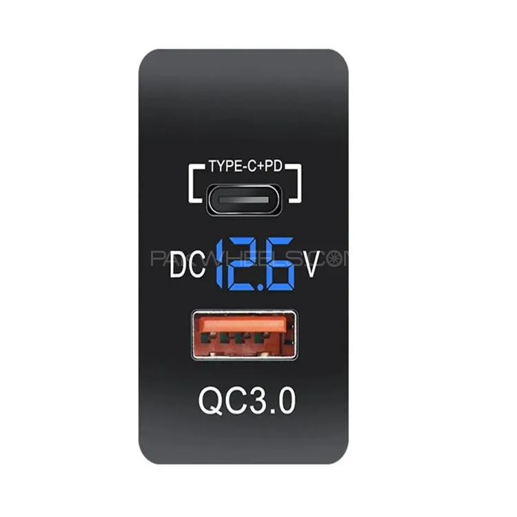 Universal Car In-Dash Charger Socket QC3.0 USB + PD3.0 Types-C Fast Charging For Toyota 1 Pc Image-1