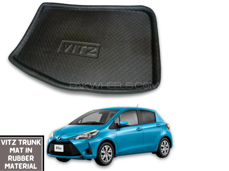 TOYOTA Vitz Trunk Mat Rubber Material | Trunk Tray for TOYOTA Vitz in Rubber Material Image-1