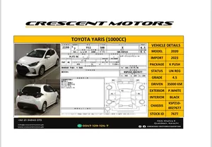 Toyota Yaris Hatchback 2020 for Sale