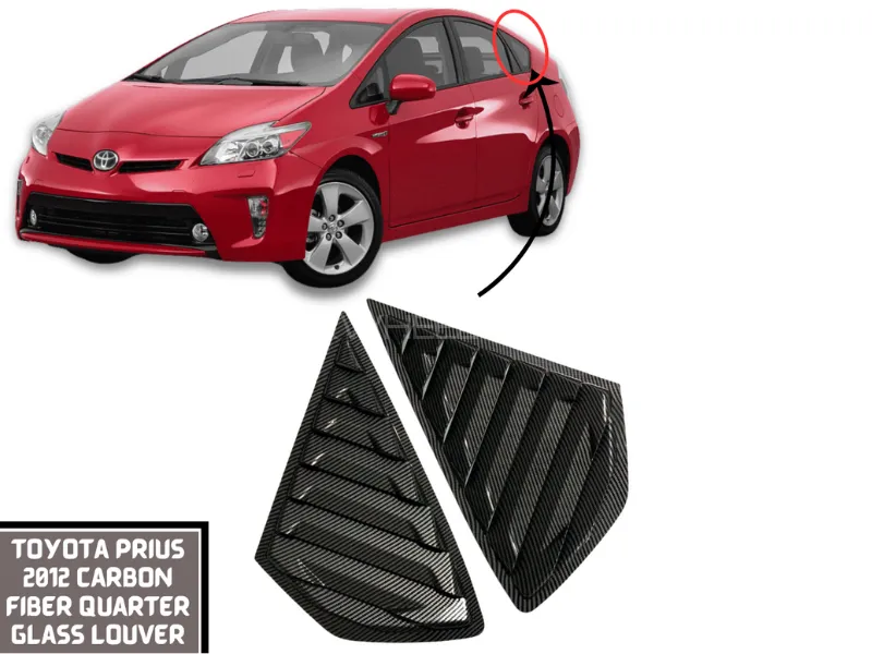 Toyota Prius Quarter Glass Louvers in Carbon Fiber Material Model 2012 | Lamborghini Style Vents Image-1