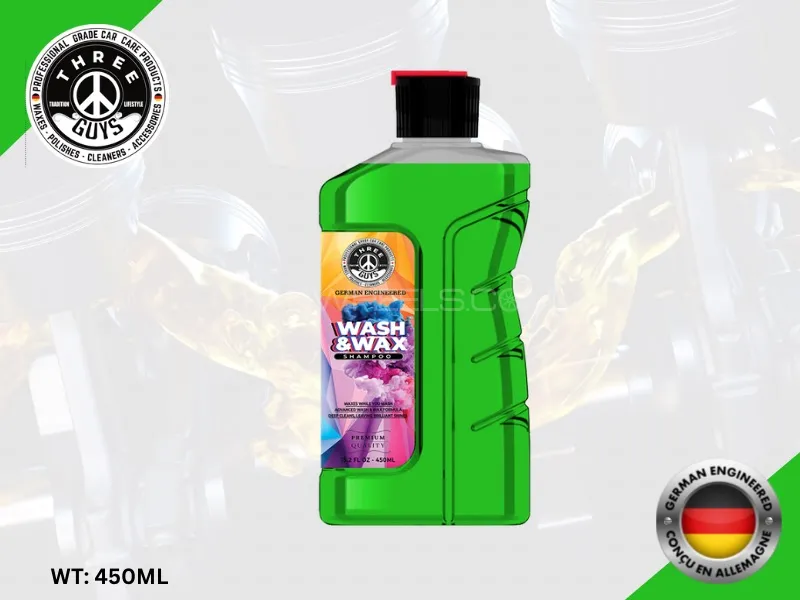 Wash & Wax Shampoo 450ML THREE GUYS (German Engineered) | Car Shampoo | Snow Foam Image-1