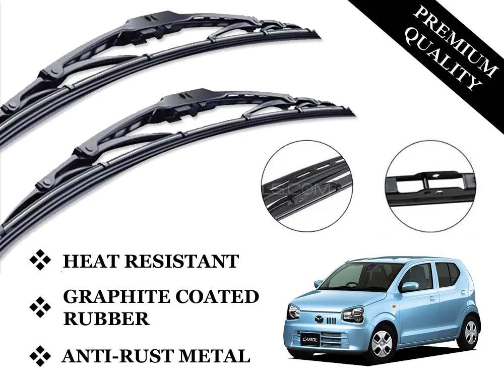 Mazda Carol Wiper Blades | Metal Type | Premium Quality | Anti-Rust | Graphite Coated Image-1