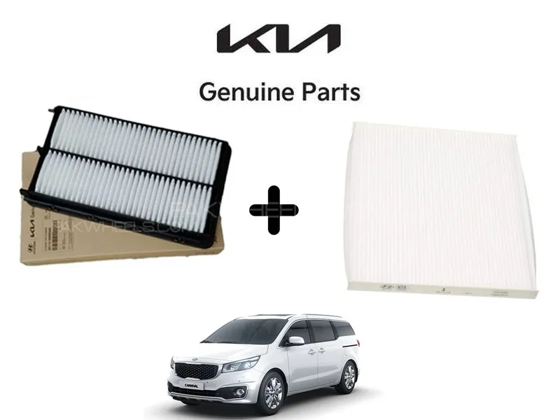2 in 1 Deal Genuine Air and AC Cabin Filter for KIA Grand Carnival 2018 - 2020 Image-1