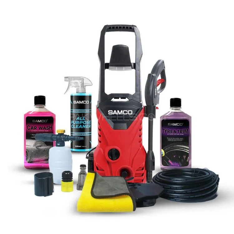 Samco High Pressure Washer And Cleaner 1400 Watts With Ultimate Car Care Bundle - 110bar | Free Clot