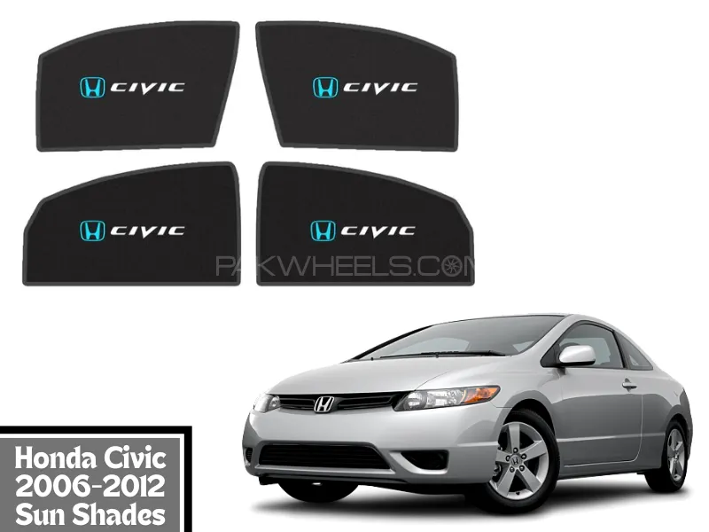 High Quality Honda Civic 2006-2012 Car Window shades | Sun shades fabric | Car black sun shades Image-1