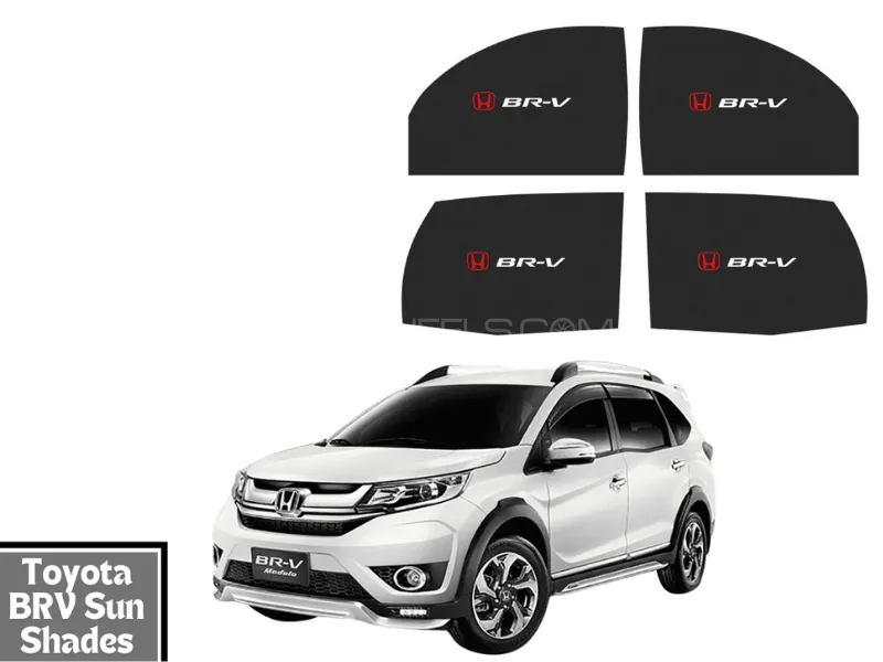 High Quality Honda BRV Car Window shades | Sun shades fabric | Car black sun shades window Image-1