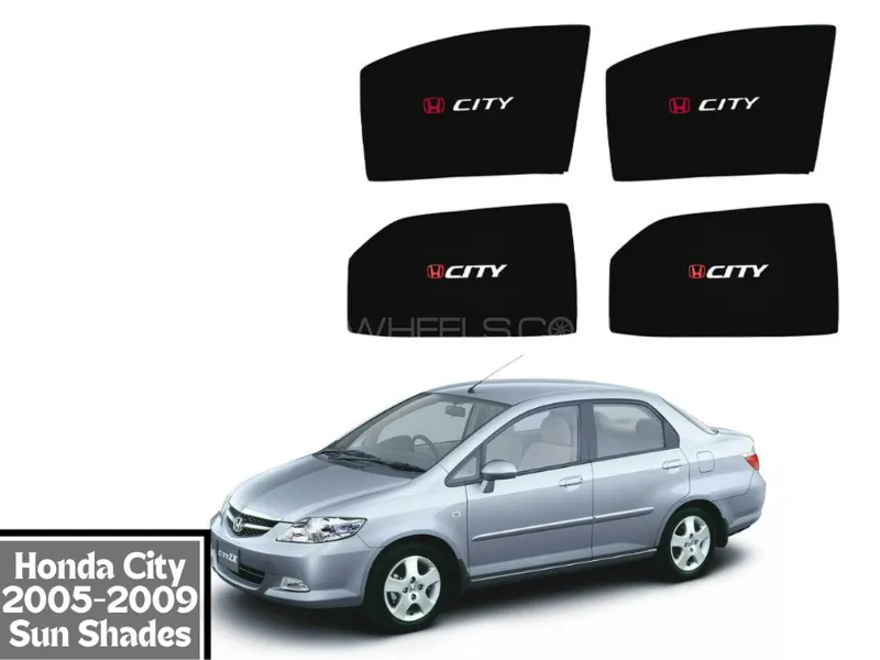 High Quality Honda City 2005-2009 Car Window shades | Sun shades fabric | Car black sun shades Image-1