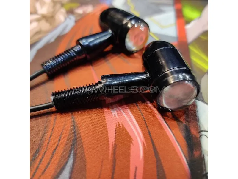 Universal Motorcycle Black Led Mini Bullet Turn Signals Lights Blinker Indicator 4 Pcs Set Image-1