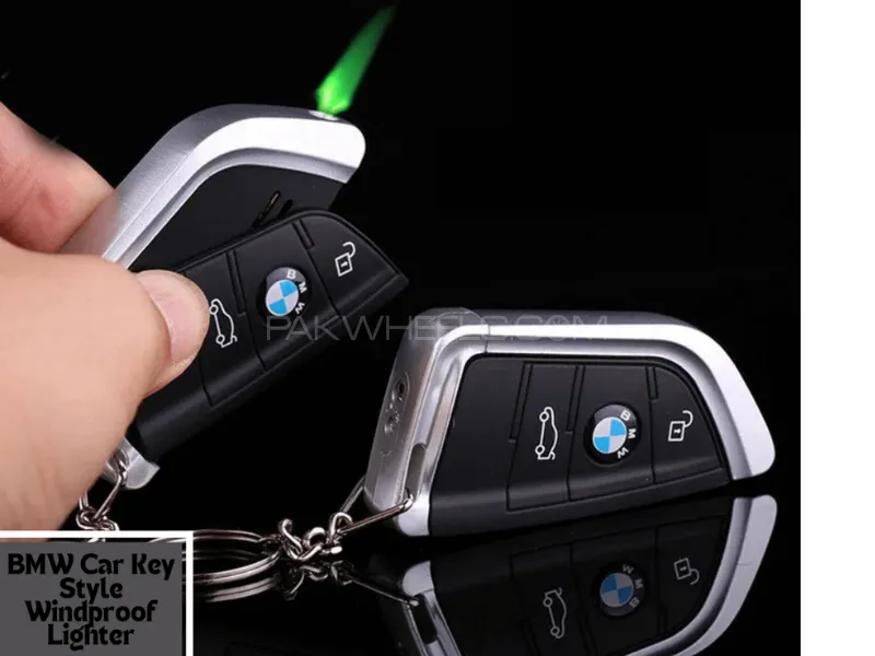 Creative BMW Key Lighter | Car Key Pendant Rechargeable Inflatable Metal Lighter Image-1