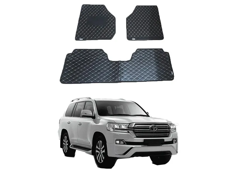 Toyota Land Cruiser 7D Floor Mat ( Flat Style ) 3PCS - Model 2015-20 | Fully Customized 7D Floor Mat Image-1