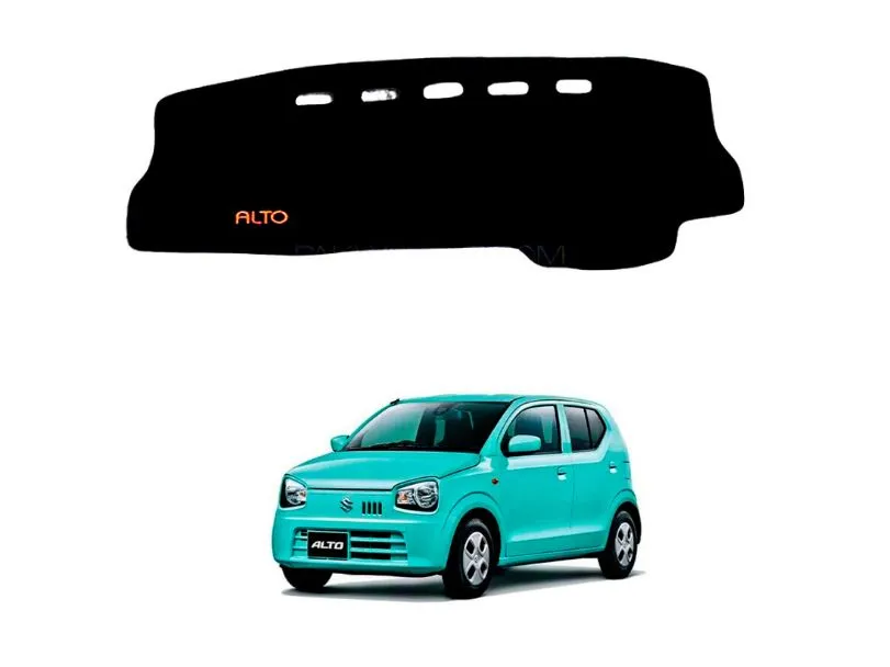 Suzuki Alto Imported Velvet Dashboard Mat Black Image-1