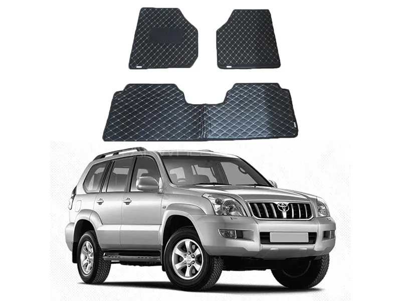 Toyota Prado 7D Floor Mat ( Flat Style ) 4PCS - Model 2002-2009 | Fully Customized 7D Floor Mat Image-1