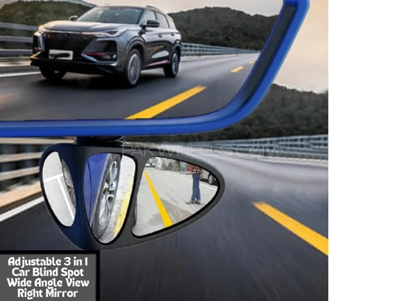 3 In 1 Car Rearview Mirror Wide Angle | 360 ​​Rotation Adjustable Convex Rearview Mirror Front Wheel Image-1