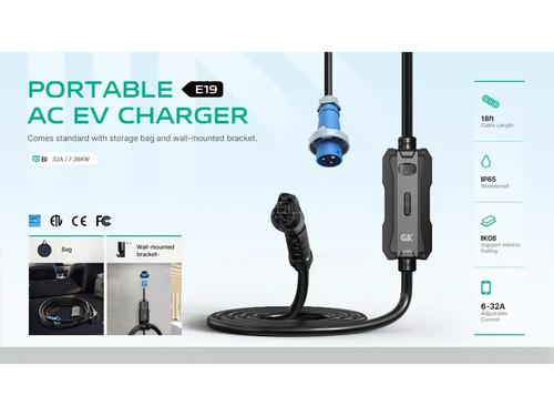 Gk Ev Charger With Industrial Plug - E19 Gk Ev Charger With Industrial Plug - E19
