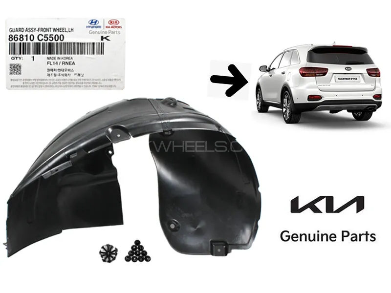Genuine Fender Shield Guard Left Side Front Wheel for KIA Sorento 2021 to 2024 Image-1