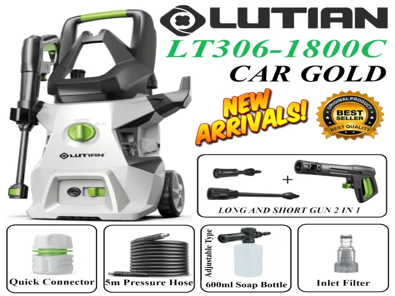 LUTIAN - LT306-1800C ( Car Gold ) - High Car Pressure Washer 140 Bar 1800 Watts Self Priming Image-1