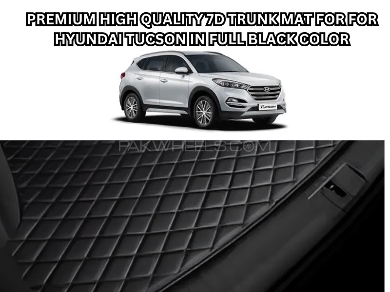 Premium High-Quality 7D Trunk Mat for Hyundai Tucson – Full Black Color Image-1