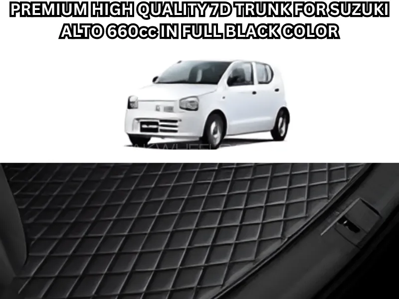Premium High-Quality 7D Trunk Mat for Suzuki Alto 660cc – Full Black Color Image-1