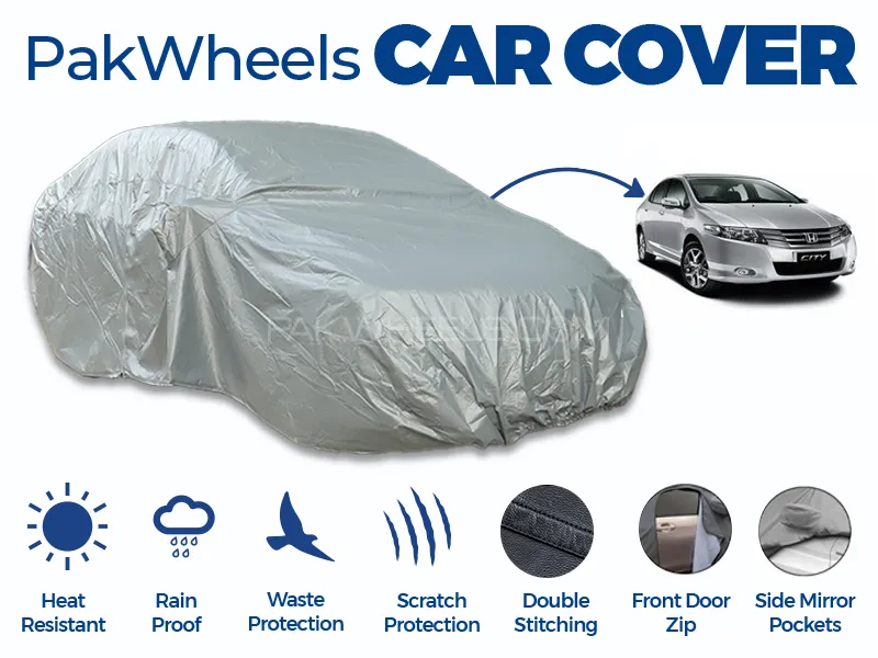 PakWheels Top Cover For Honda City 2009-2022 Double Stitched PVC Cotton Image-1
