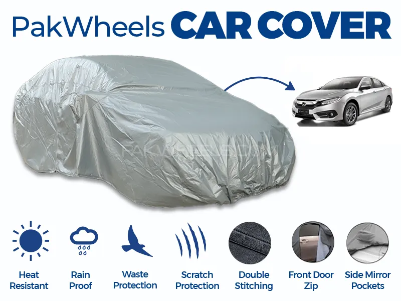 PakWheels Top Cover For Honda Civic 2016-2021 Double Stitched PVC Cotton Image-1