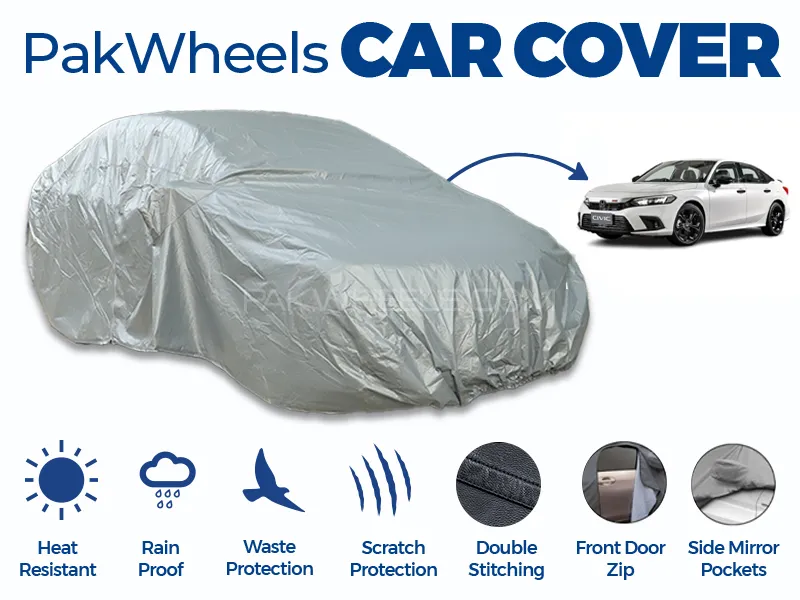 PakWheels Top Cover For Honda Civic 2021-2024 Double Stitched PVC Cotton Image-1
