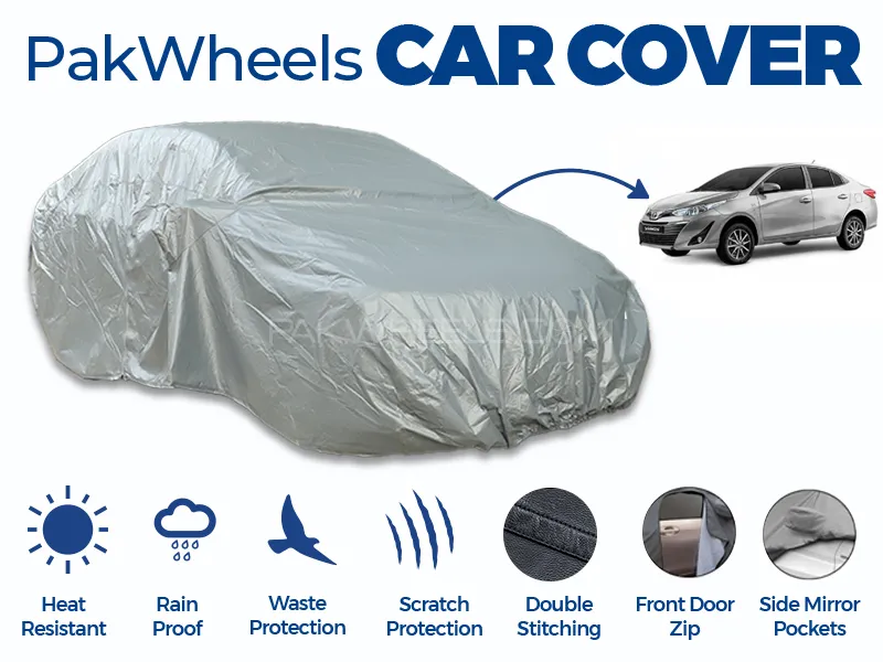 PakWheels Top Cover For Toyota Yaris 2020-2024 Double Stitched PVC Cotton Image-1