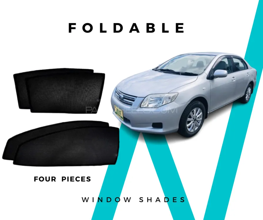 Toyota Corolla Axio 2006-2012 Sun Shades - Window Shades - 4 Pcs - Black