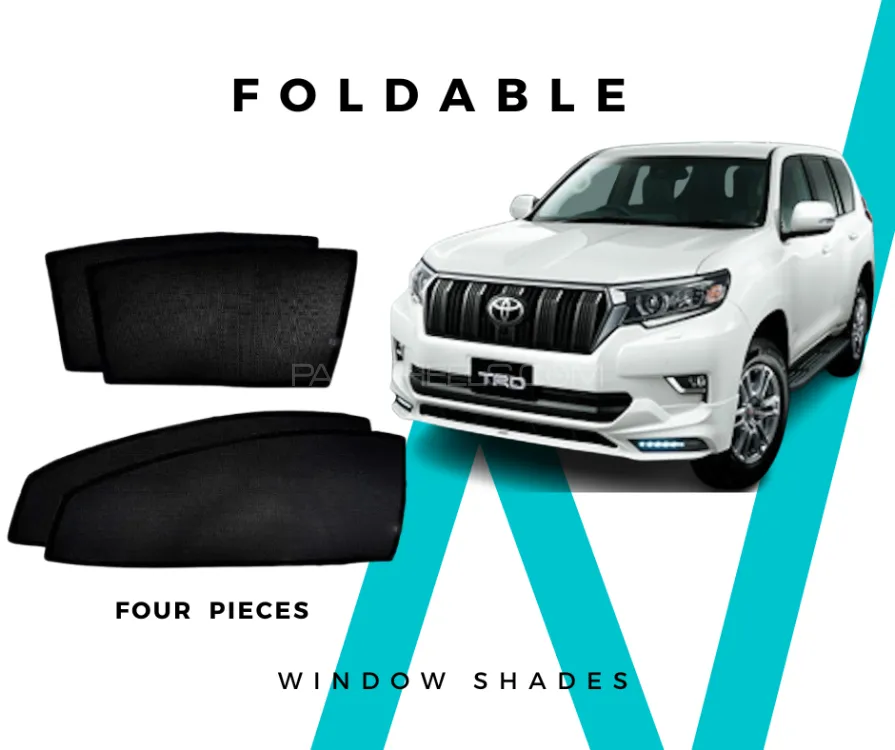 Toyota Prado FJ150 Sun Shades - Window Shades -  4 Pcs -  Black Image-1