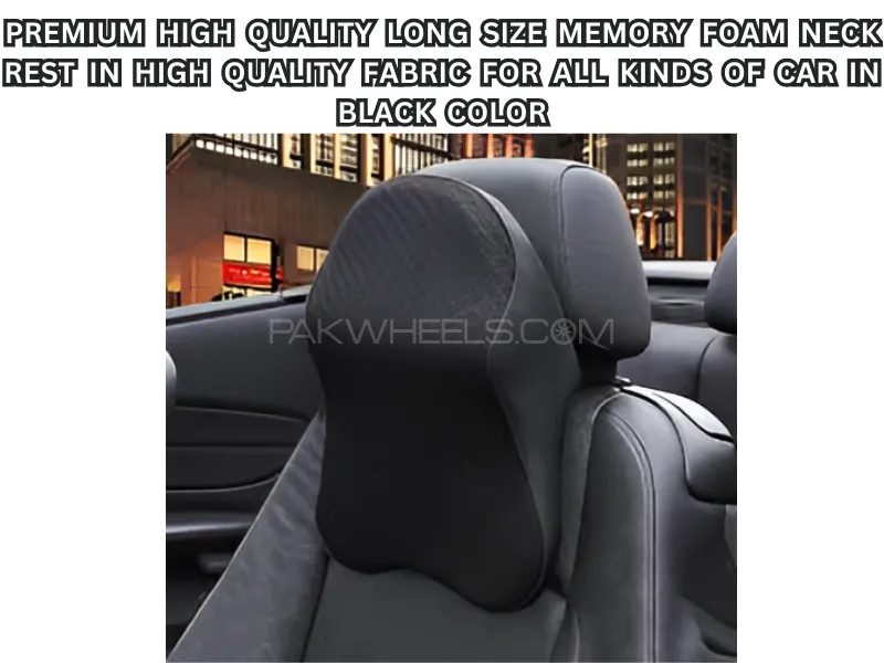 Premium High-Quality Long Size Memory Foam Neck Rest – Black (Pack of 2) Image-1