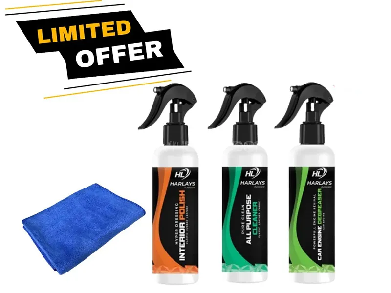 Harley Care Bundle of 3 | All Purpose Cleaner | Interior Polish | Engine Degreaser | Micro Fiber  Image-1