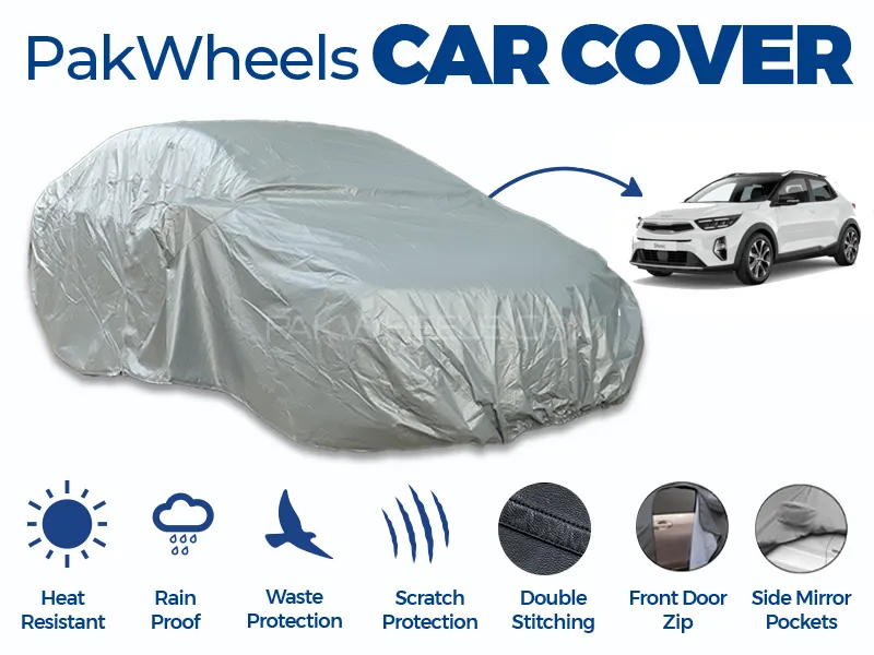 PakWheels Top Cover For Kia Stonic Double Stitched PVC Cotton Image-1