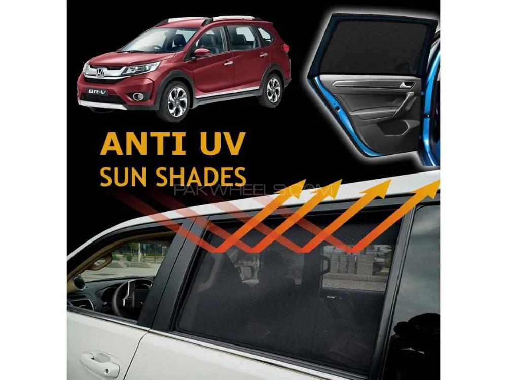 Honda BRV 2017-2024 Sun Shades | Anti UV Special Shades | Foldable | Jersy Fabric | Pack In Bag Image-1