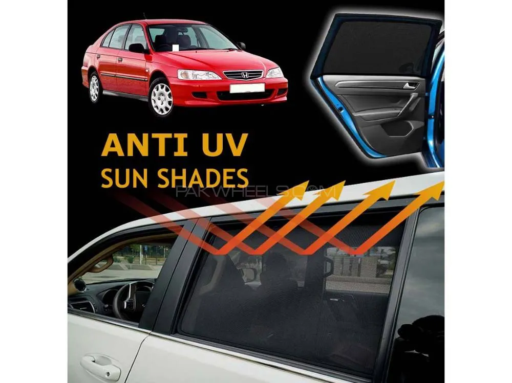 Honda City 1997 - 2002 Sun Shades | Anti UV Special Shades | Foldable | Jersy Fabric | Pack In Bag Image-1