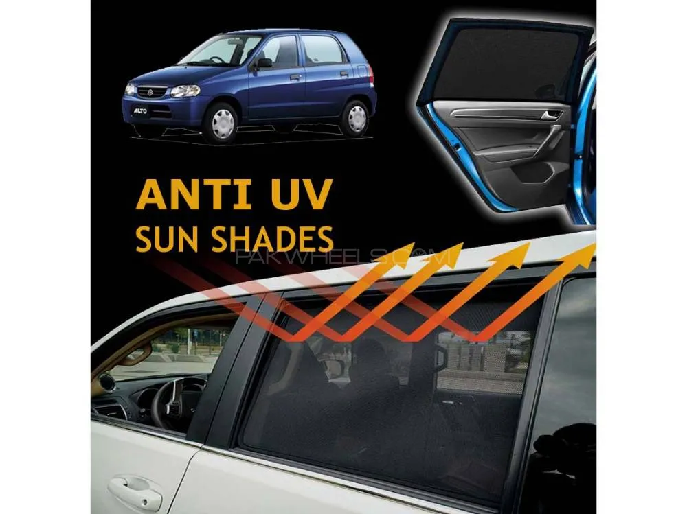 Suzuki Alto 2000-2012 Sun Shades | Anti UV Special Shades | Foldable | Jersy Fabric | Pack In Bag Image-1