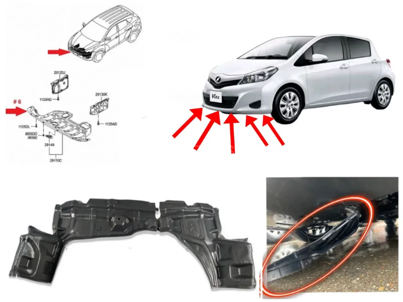 Toyota  Vitz 2010-2020 Engine Shield  | 2 Pcs Image-1